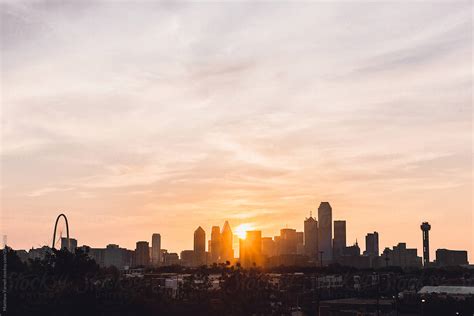 Dallas Skyline At Sunrise By Stocksy Contributor Matthew Yarnell