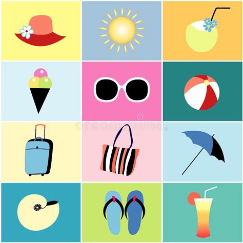Icons To The Summer Recreation Stock Vector Illustration Of