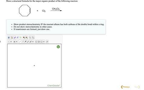 SOLVED Draw Structural Formula For The Major Organic Product Of The