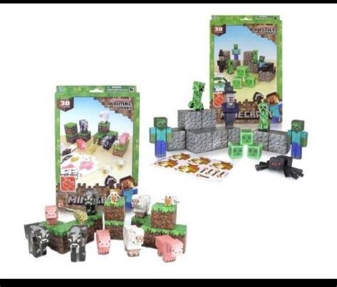 Minecraft Papercraft Animal Mobs Set And Hostile Mobs Set 60 Pcs Fast