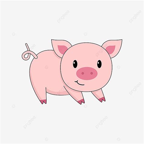 Pink Pigs Vector Png Images Pig Clipart Pink Cartoon Cute Pig Material