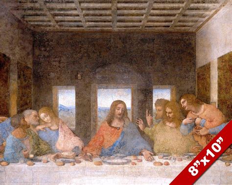 The Last Supper Of Jesus Christ Leonardo Da Vinci Painting Art Real Canvas Print Ebay