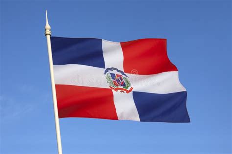 Bandiera Della Repubblica Dominicana I Caraibi Fotografia Stock