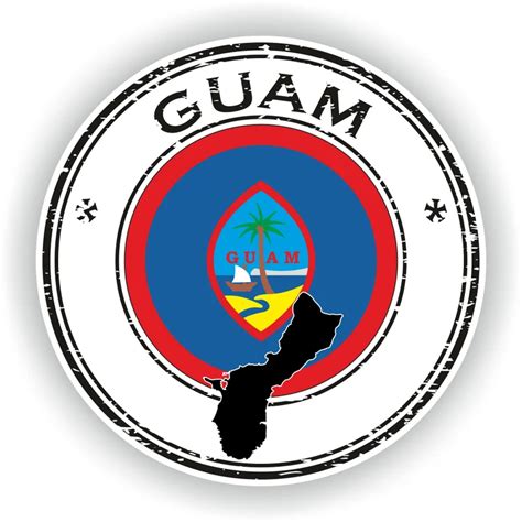 Guam Seal Sticker Round Flag For Laptop Book Fridge Guitar Etsy