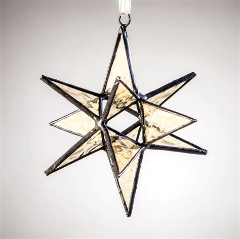 Moravian Star Dimensional Glass Ornament Christmas Tree Etsy
