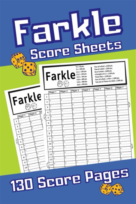 Buy Farkle Score Sheets 130 Pages For Scorekeeping 6 X 9 In