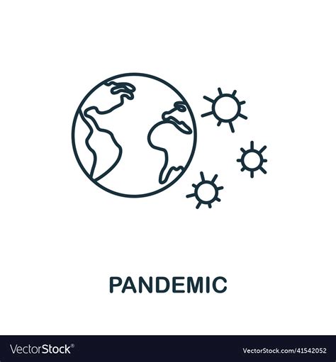 Pandemic Icon Line Element From Vaccination Vector Image
