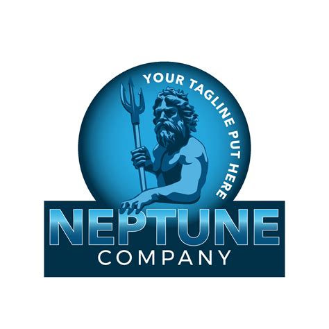 Blue Neptune Logo Badge Template 10383921 Vector Art At Vecteezy