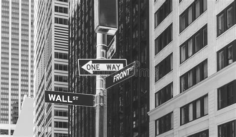 Wall Street And Broadway Sign In Manhattan New York Usa Stock Image