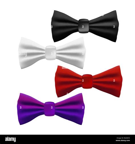 Set Of Different Colorful Realistic Bow Tie Isolated On White Stock Vector Image And Art Alamy