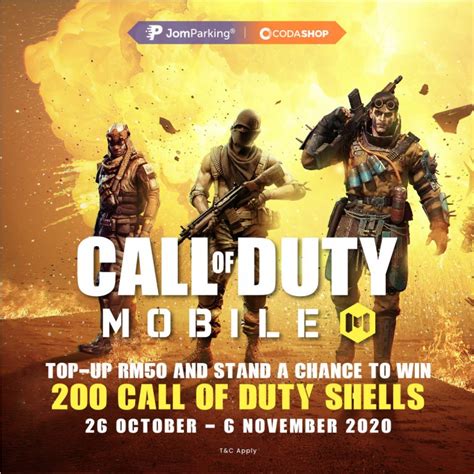 Top Up Rm50 With Jomparking And Win 200 Call Of Duty Mobile Garena Shells Codashop Blog My