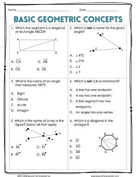 Basic Concepts Of Geometry Worksheet
