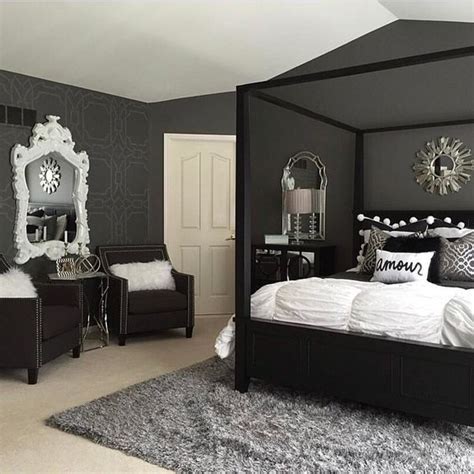 ᒪoᑌiᔕe ♡ Black Bedroom Decor Black Bedroom Furniture White Bedroom