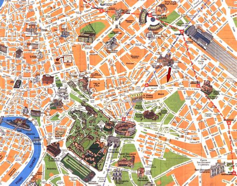 Detailed Travel Map Of Rome City Center Rome City Center Detailed Travel Map