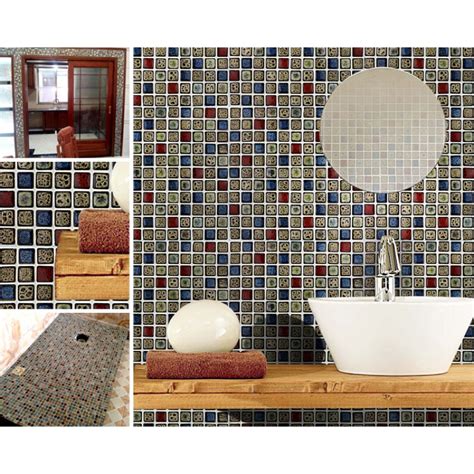 Porcelain Mosaic Tile Sheets Kitchen Backsplash Tiles Glazed Ceramic