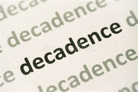 Word Decadence Printed On Paper Macro Stock Photo Image Of Backdrop