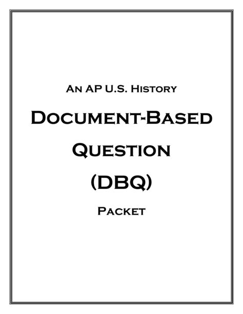 A Guide To Writing A Dbq
