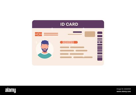 Id Card Character Template Secure Pass Identification Card With