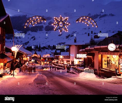 Switzerland Canton De Valais The Town Of Verbier And The Swiss Alps At