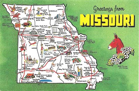 My Postcard Page Usa Missouri Map