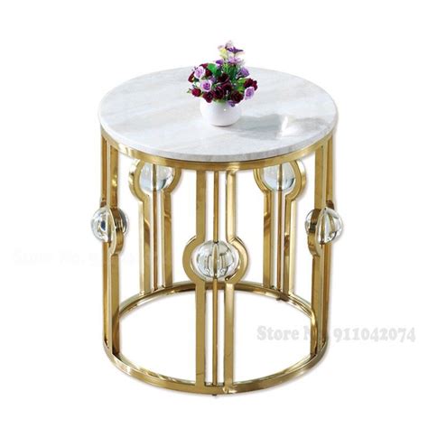 15kg Modern Luxury Marble Tea Table Round Metal Sofa Side Table
