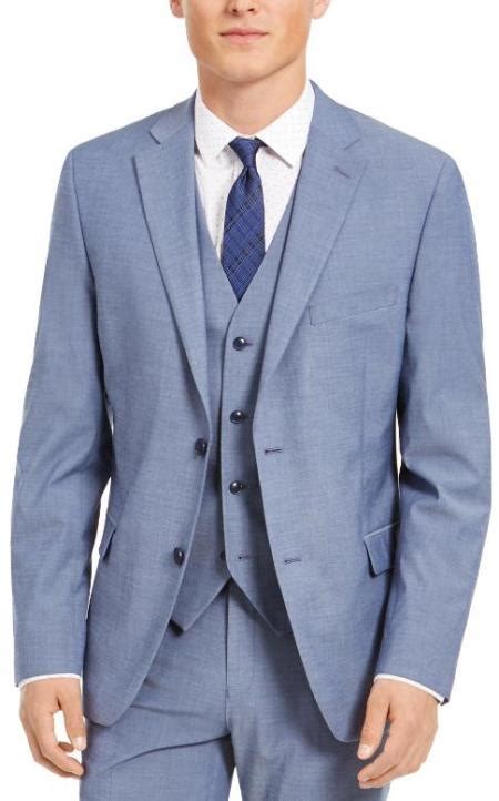 Slim Fit 2 Button Light Blue Steel Blue Wedding Suit