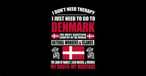 Danish Denmark Therapy Dansk Sticker Teepublic