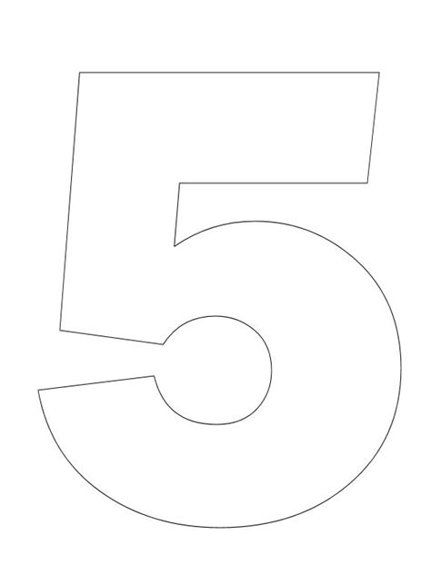 The Number Five Is Outlined In Black On A White Background And It