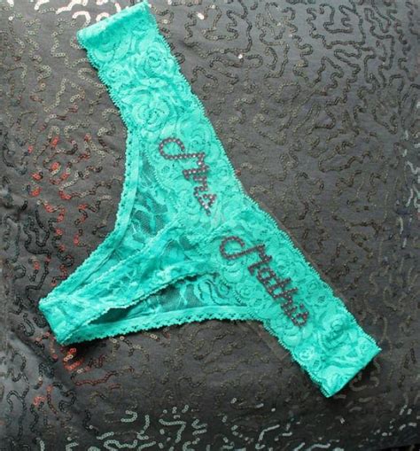 Plus Size Teal Lace Custom Bridal Panties Thong Bridal Lingerie Wedding Shower T Underwear