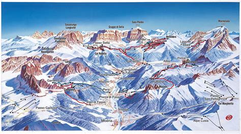 Map Of Several Dolomite Mountain Groups And Passes Viajes Italia