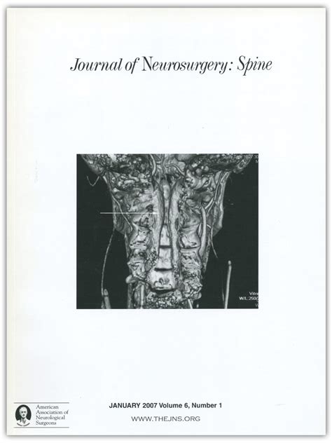 Journal Of Neurosurgery Spine Volume 6 Issue 1 Journals