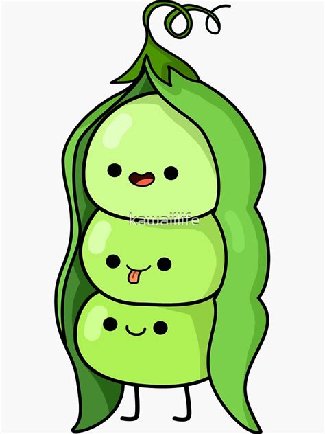 Kawaii Peas In A Pod Sticker For Sale By Kawaiilife Redbubble