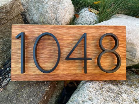 House Number Sign Modern Rustic Custom Personalized Etsy