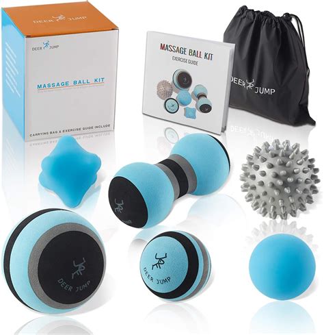 massage ball kit for myofascial trigger point release and deep tissue massage set of 6 large