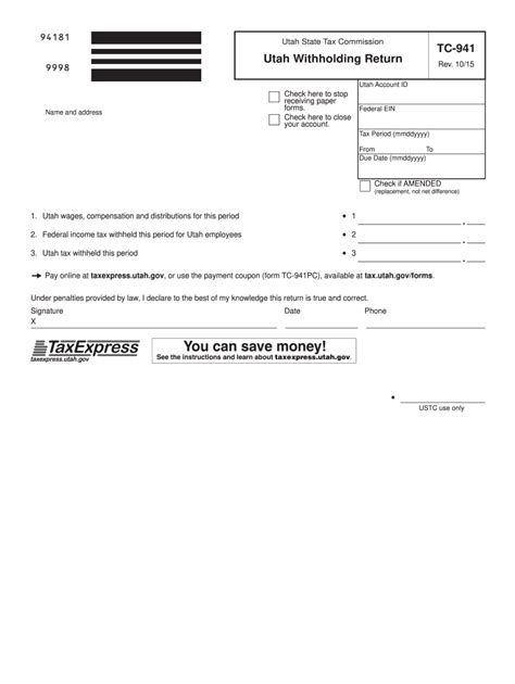 Utah State Tax Withholding Form 2023 Printable Forms Free Online