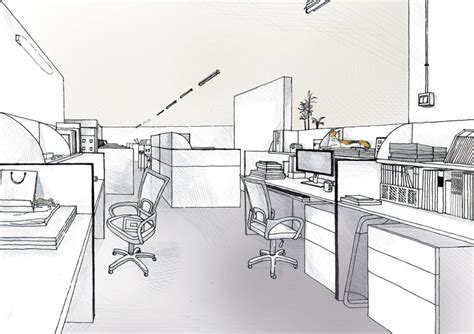 42 Sketches Drawings And Diagrams Of Desks And Architecture Workspaces