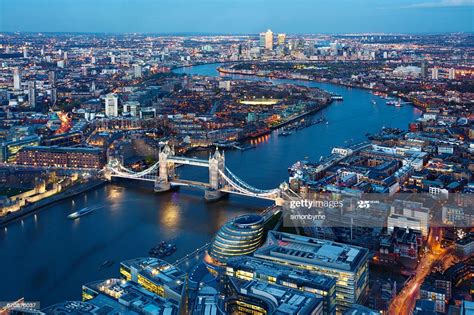 Aerial View Of City London England Uk Stock Photo Getty