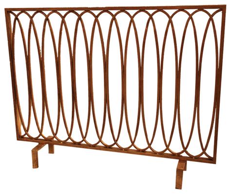 Oval Loop Fire Screen Antique Gold Fireplace Screens By Dessau