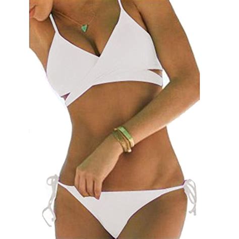 buy fy women sexy bandage bikini push up tops large bust brazilian triangle swimwear plus size