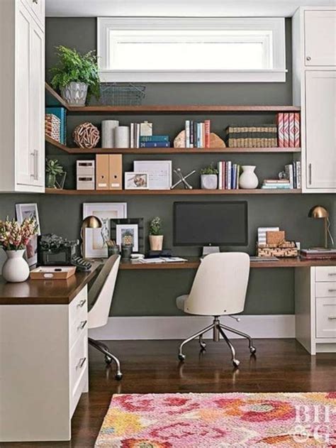 Inspiring Double Desk Home Office Design Ideas 09 Magzhouse