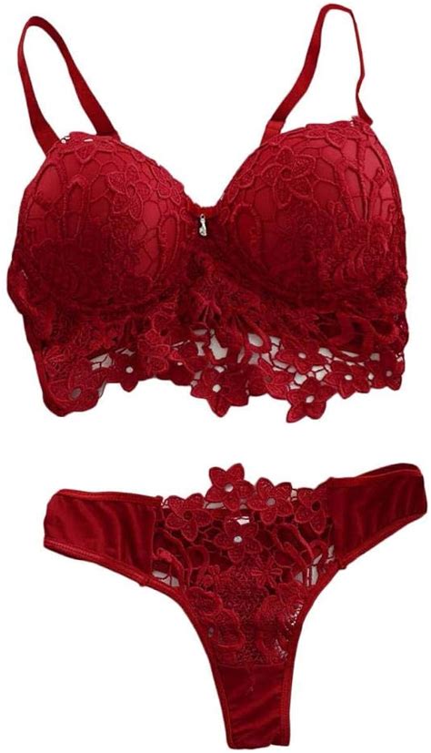 Jyljll Lace Sexy Lingerie Set Sexy Women Embroidery Lace Collar Wireless Bra Sexy Lingerie Thong