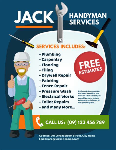 Free Handyman Services Flyer Template