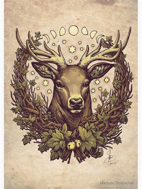 Cernunnos Stag Photographic Print By Medusadollmaker Redbubble Stag