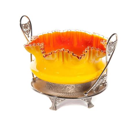 Sold Price Victorian Art Glass Bride S Bowl With Silver Plate Frame August 5 0118 11 00 Am