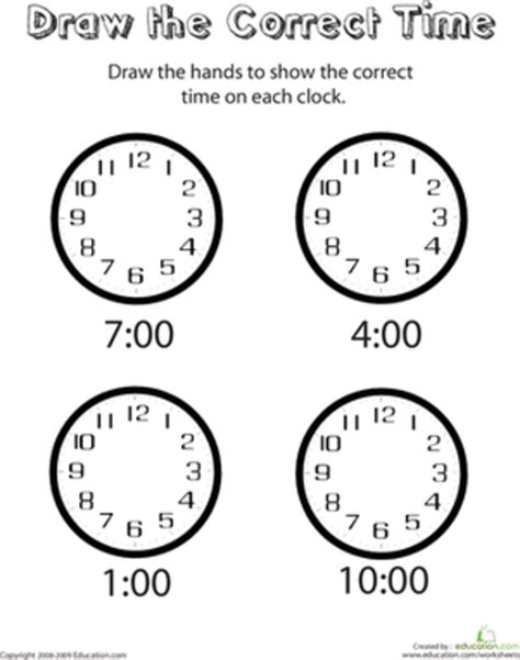 Clock Worksheets For Kindergarten Fun Learning Activities