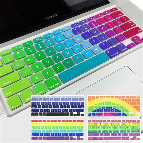 Rainbow Keyboard Silicone Protector Cover For Apple Macbook Air Pro 13