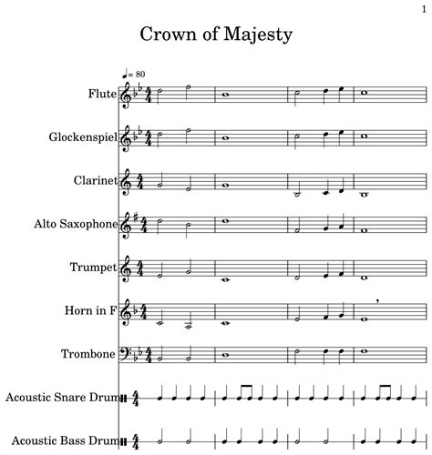 Crown Of Majesty Sheet Music For Flute Glockenspiel Clarinet Alto