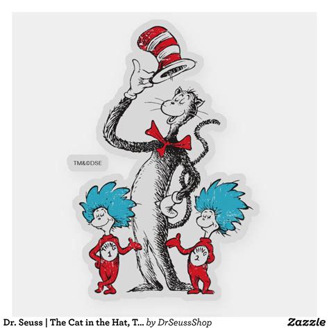Dr Seuss The Cat In The Hat Thing 1 And Thing 2 Sticker