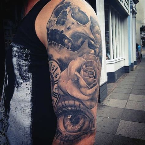 Classic sailor tattoo, this design includes a dagger piercing through a rose flower. Top 81 Best Rose Tattoos For Men - 2020 Inspiration Guide