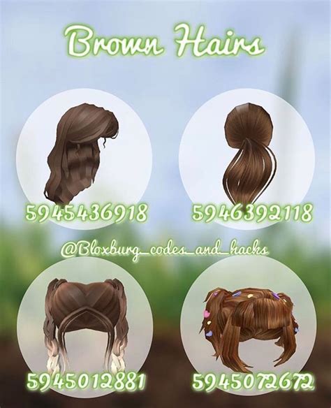 Aesthetic Brown Hair Roblox Bloxburg Hair Codes